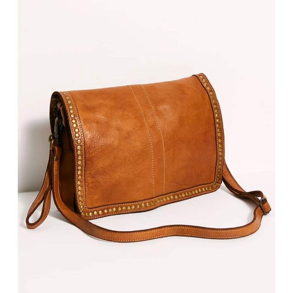 Free People Bolsa Nova Marisa Messenger Bag Studded Leather Purse Campomaggi